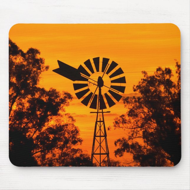 Mousepad Moinho de vento ao pôr do sol, Austrália (Frente)