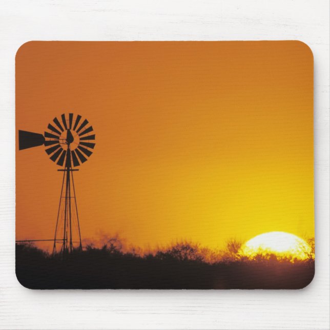 Mousepad Moinho de vento ao pôr do sol, Sinton, Texas, EUA (Frente)