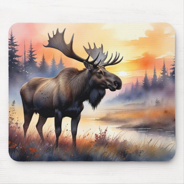 Mousepad Mola de Aquarela no nascer do Sol (Frente)