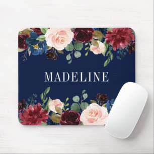 Mousepad Mola Floral de Aquarela Elegante Moderna