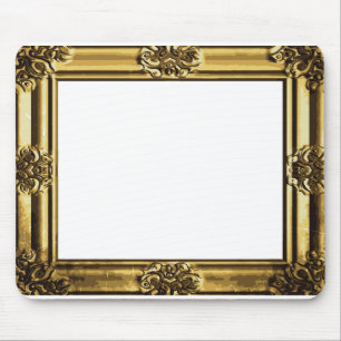 Mousepad Moldura de Foto de Rolo Antigo Dourado Vintage