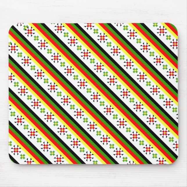 Mousepad Moldura de placa de licença com padrão folclórico  (Frente)