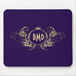 Mousepad Moldura Floral Roxa E Com Folhas