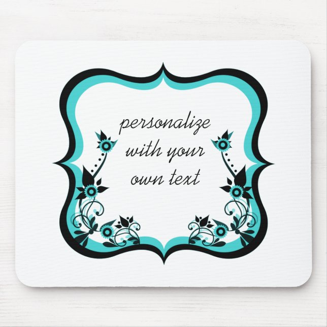 Mousepad Moldura Floral Sassy Mousepad, Turquoise (Frente)