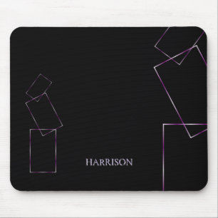 Mousepad Moldura Geométrica Lilás Preta Personalizada 