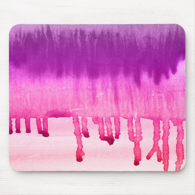 Mousepad Molho de Aquarela Puro, Rosa Moderno (Frente)