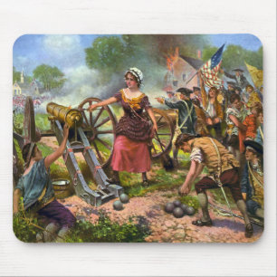 Mousepad Molly Pitcher disparando canhão na Batalha de Monm