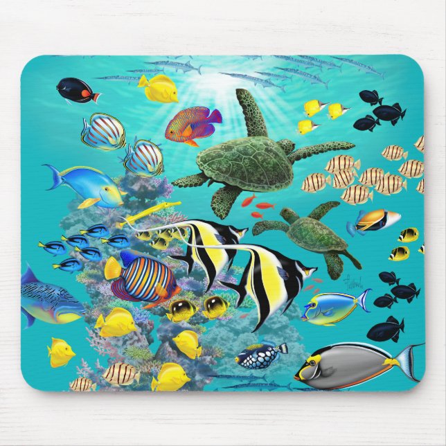 Mousepad Molokini Cove Havaí Tartaruga Tropical do Mar do P (Frente)