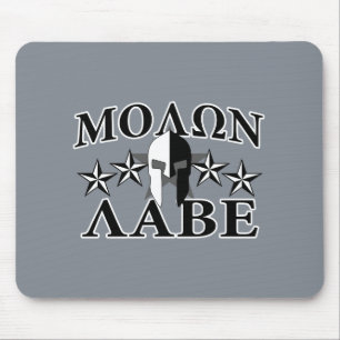 Mousepad Molon Labe Spartan Warrior 5 estrelas Black White