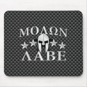 Mousepad Molon Labe Spartan Warrior 5 estrelas Carbono