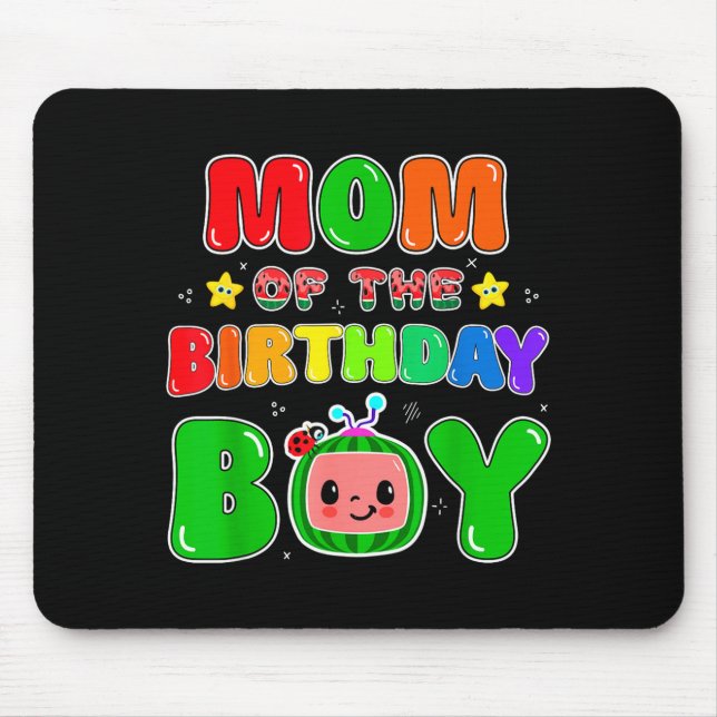 Mousepad Mom Of The Birthday Boy Funny Melon Family Party M (Frente)