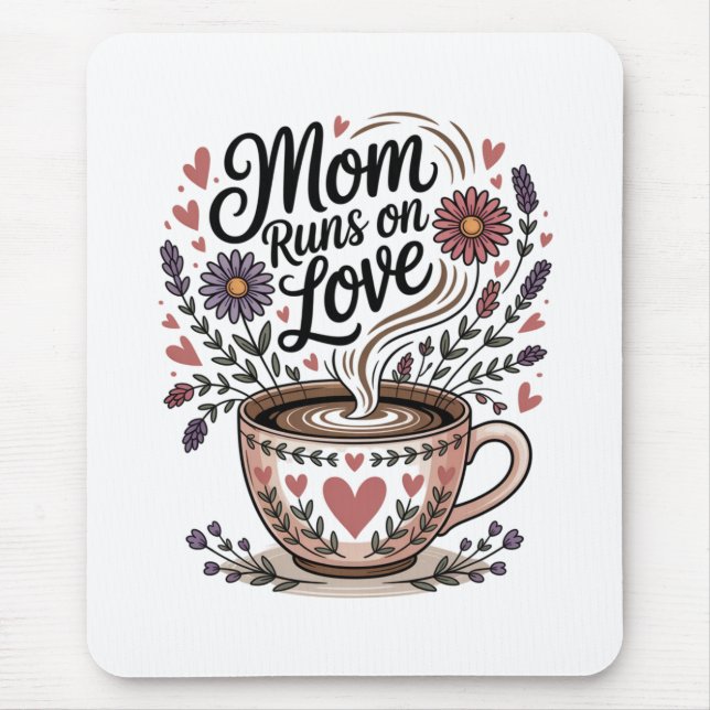 Mousepad Mom Runs On Love (Frente)