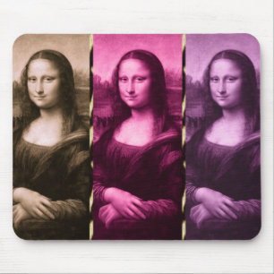 Mousepad Mona Lisa Animal Imprime Chocolate Rosa Puro