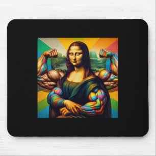 Mousepad Mona Lisa Bodybuilding Funny Gift 2