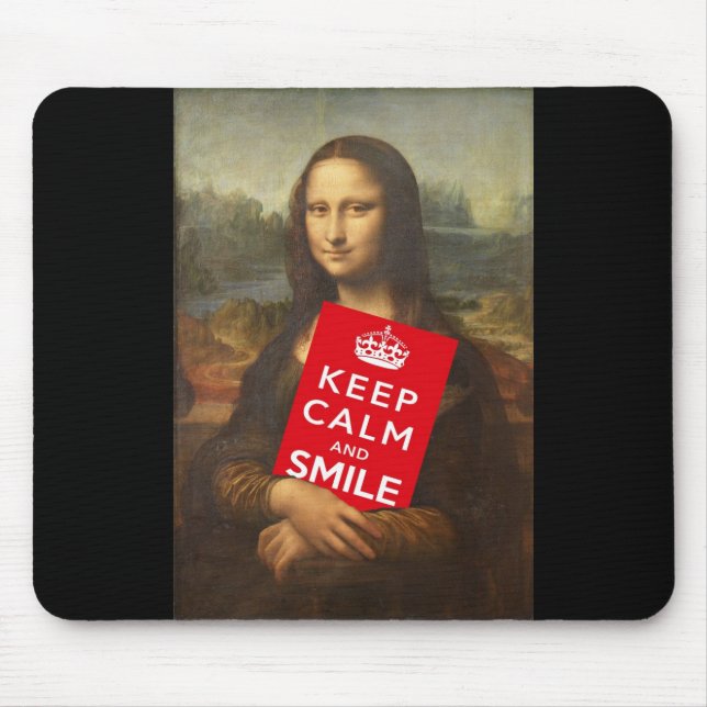 Mousepad Mona Lisa Fique Calmo E Sorria (Frente)
