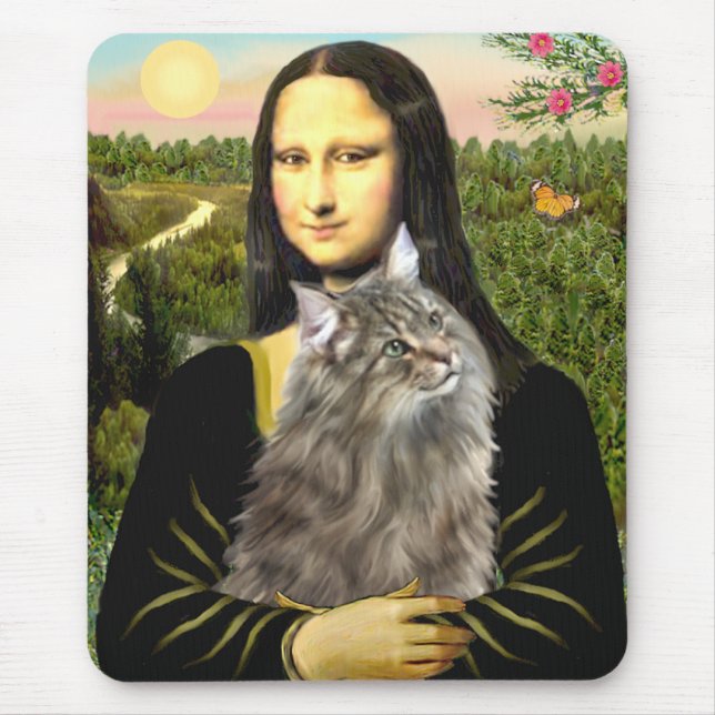 Mousepad Mona Lisa - Gato da Floresta Norueguesa (Frente)