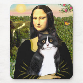 Mousepad Mona Lisa - gato preto e branco