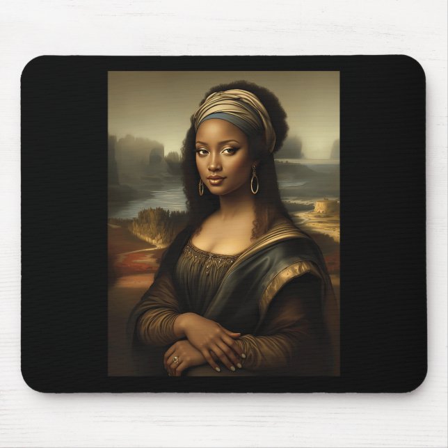 Mousepad Mona Lisa Negra História Negra Americana Mon (Frente)