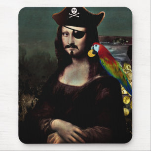 Mousepad Mona Lisa Pirate com bigode