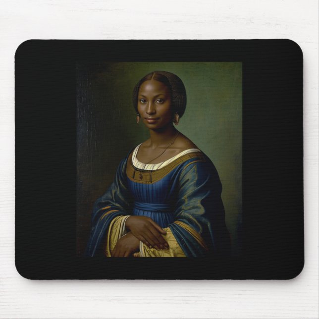 Mousepad Mona Lisa Preta Mês da História Negra Mulher Negra (Frente)