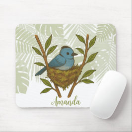 Mousepad Monarca-de-pescoço-preto Aninhado Entre as Folhas