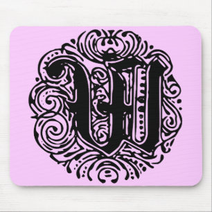 Mousepad Monarquia Monograma - Letra W alfabeto inicial W
