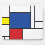 Mousepad Mondrian Minimalist Geométrico De Stijl Modern Art<br><div class="desc">Mondrian Minimalist De Stijl Modern Art in Red, Blue, Yellow and White Color Blocks Design. Este simples design apresenta formas geométricas modernas e blocos de cores gráficas em linhas pretas em negrito, cores primárias brancas e brilhantes. É inspirado pela abstrato de Piet Mondrian e pelo movimento De Stijl & Neo...</div>