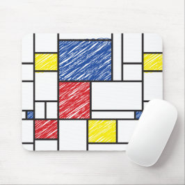 Mousepad Mondrian Rabiscos Minimalista Arte Moderna De Stij