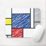 Mousepad Mondrian Rabiscos Minimalista Arte Moderna De Stij<br><div class="desc">Desenho Minimalista Mondrian De Stijl Arte Moderna Rabiscos e Esboços em Blocos de Cores Vermelho,  Azul,  Amarelo e Cinza.</div>