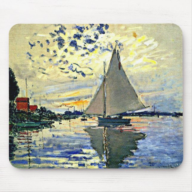 Mousepad Monet - Barco à vela em le Petit Gennevilliers (Frente)