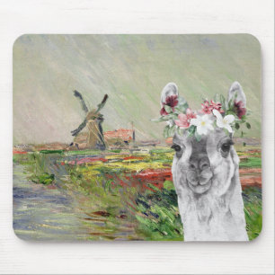 Mousepad Monet Champ Tulipes e Lama Rico