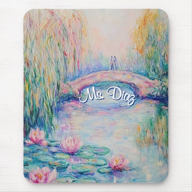 Mousepad Monet Inspirou Water Lillies e Bridge (Frente)