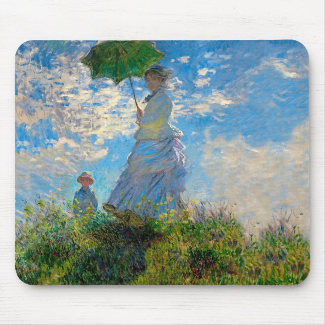 Mousepad Monet Mulher Guarda-Sol Impressionismo (Frente)