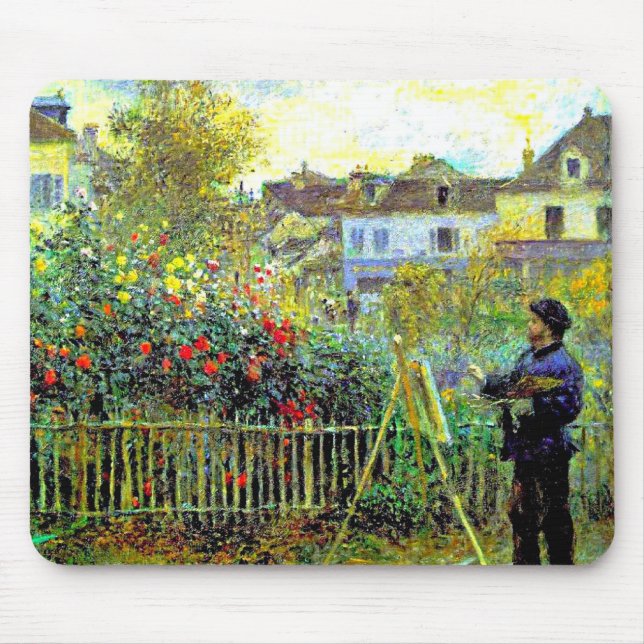 Mousepad Monet Painting no seu jardim no Argenteuil Gel Mou (Frente)