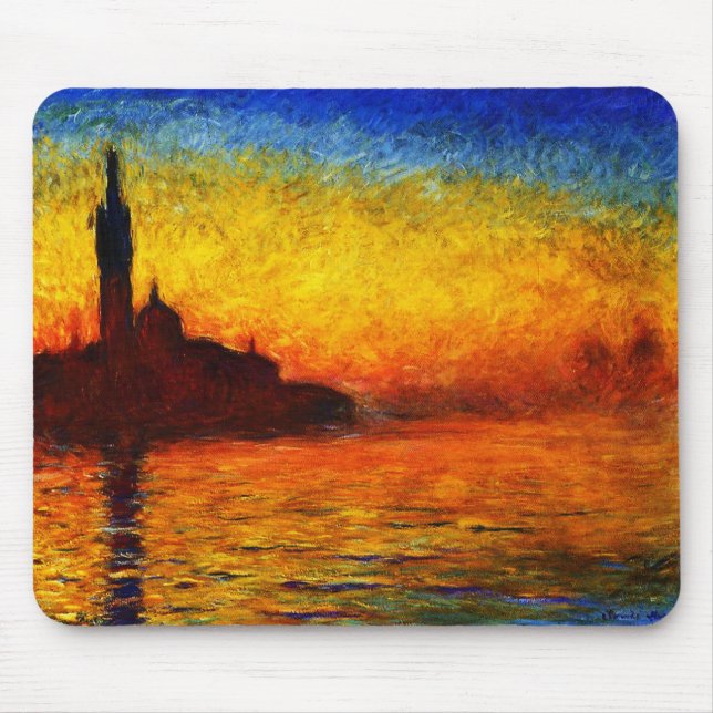 Mousepad Monet-Por do sol de Claude em Veneza (Frente)