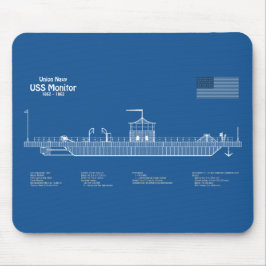 Mousepad Monitor USS - ABD de Planos de Impressão Blueprint