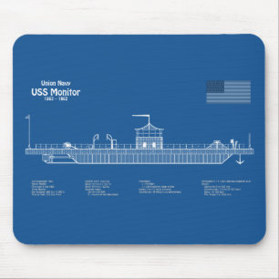 Mousepad Monitor USS - ABD de Planos de Impressão Blueprint