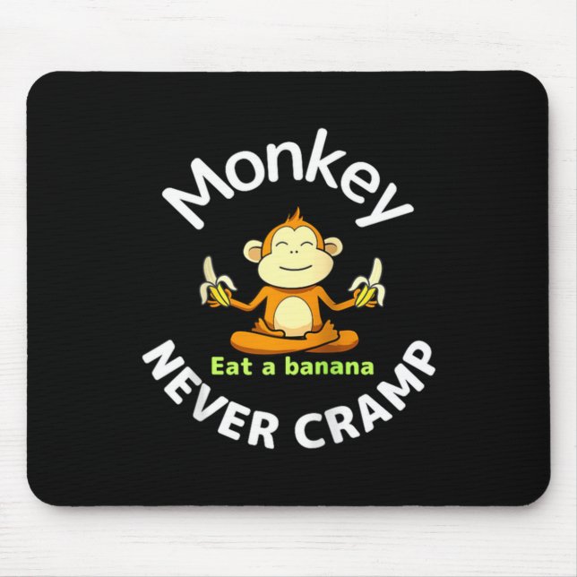 Mousepad Monkey Never Cramp Eat A Banana Raglan Baseball Te (Frente)