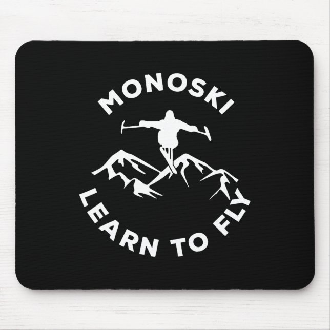 Mousepad Mono Ski Aprenda a Voar Para Skiing Esportes Adapt (Frente)