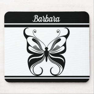 Mousepad Monocromático Personalizado de Borboleta