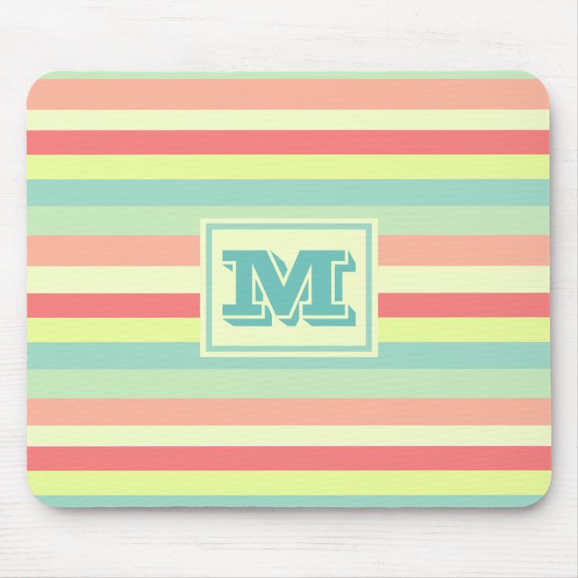 Mousepad Monogram Colorful Summer Stripes (Frente)