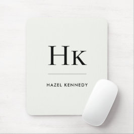 Mousepad Monogram Simple Elegant Minimalist Classic Ivory