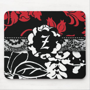 MOUSEPAD MONOGRAMA 311-RED FLORAL PRETO