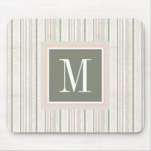 Mousepad Monograma a alegria da aguarela do branco
