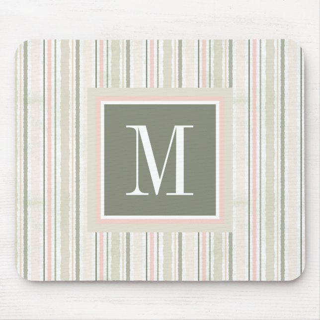 Mousepad Monograma | a alegria da aguarela do branco | (Frente)