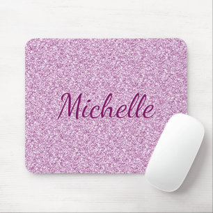Mousepad Monograma - Adicionar Seu Nome Pink Sparkle