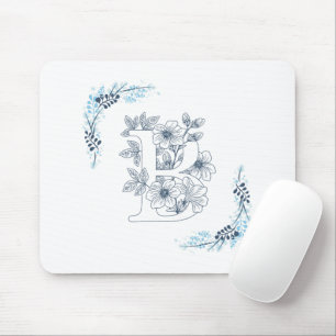 Mousepad Monograma Azul, Calm Floral