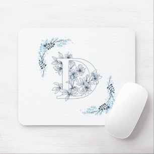 Mousepad Monograma Azul, Calm Floral