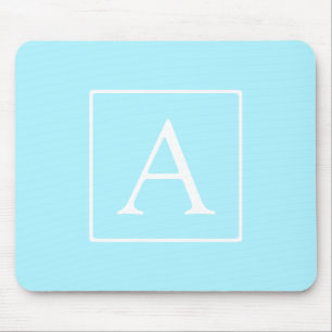 Mousepad Monograma Azul Céu Simples