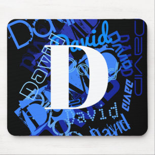 Mousepad Monograma Azul Creativo